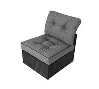 Coussin de jardin, pour chaise, fauteuil rotin, fauteuil jardin, coussin fauteuil rotin, coussin fauteuil jardin - Taille L, 60 x 60 x 40 cm - Gris