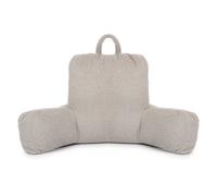 Coussin de lecture adulte Flumi avec accoudoirs et poches en tissu effet mouton – gris