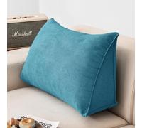 Coussin de lecture avec positionnement pour tête de lit, canapé, chaise, lit, coussin lombaire pour chaise de bureau, 60 x 35 x 20 cm (60 x 35 x 20 cm, bleu clair)
