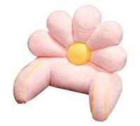 Coussin de lecture avec support pour bras - Housse lavable en fausse fourrure en forme de fleur pour s'asseoir dans le lit, pour se détendre regarder la télévision et les jeux vidéo (65 x 45 cm, rose)