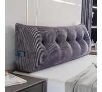 Coussin de Lecture Compensé, Triangulaire Coussin à Coins, Gros Coussin Canapé, Traversin Tête de lit Support Arrière, Oreiller Cervical Dossier de Soutien Lombaire, Velours Côtelé Rouge (180×50×20cm,