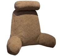 Coussin de lecture confortable pour adultes - Coussin de soutien dorsal avec accoudoirs pour lit et canapé, grand dossier pour jeu et lecture - Housse amovible (café, 60 x 65 cm)
