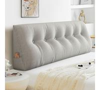 Coussin de lecture, Coussin ergonomique triangulaire pour tête de lit, Coussin pour le dos avec housse amovible avec fermeture éclair, Coussin de soutien lombaire pour lit et canapé，Gris clair,150*50*