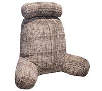 Coussin de lecture pour adultes avec accoudoirs - Coussin de soutien dorsal confortable pour lit et canapé, grand dossier pour jeu et lecture (housse amovible, kaki, 70 x 75 cm)