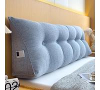 Coussin de Lecture pour Lit 60/70/80/90/100/120/130/135/140/160/170/180/200cm Gros Coussin de Canapé Triangulaire Amovible Lombaire Dossier de Taille Confortable Oreiller De Tête (135X20X50cm,Blue)