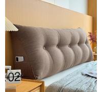 Coussin de Lecture pour Lit 60/70/80/90/100/120/130/135/140/160/170/180/200cm Gros Coussin de Canapé Triangulaire Amovible Lombaire Dossier de Taille Confortable Oreiller De Tête (100X20X50cm,Brown)