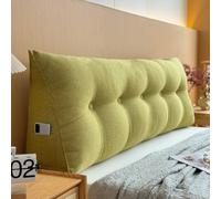 Coussin de Lecture pour Lit 60/70/80/90/100/120/130/135/140/160/170/180/200cm Gros Coussin de Canapé Triangulaire Amovible Lombaire Dossier de Taille Confortable Oreiller De Tête (70X20X50cm,Green)