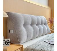 Coussin de Lecture pour Lit 60/70/80/90/100/120/130/135/140/160/170/180/200cm Gros Coussin de Canapé Triangulaire Amovible Lombaire Dossier de Taille Confortable Oreiller De Tête (70X20X50cm,Gray A)