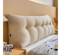 Coussin de Lecture pour Lit 60/70/80/90/100/120/130/135/140/160/170/180/200cm Gros Coussin de Canapé Triangulaire Amovible Lombaire Dossier de Taille Confortable Oreiller De Tête (90X20X50cm,Khaki)