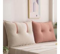 Coussin de lecture pour lit et sofa - Coussin de soutien amovible, grand coussin dossier pour lits jumeaux/très grand lit, coussin confortable pour tête de lit (#6, 100 x 60 x 15 cm, 1 pièce)