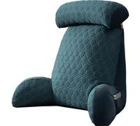 Coussin De Lecture Pour Lit Ou Canapé Adulte,Ergonomique Oreiller De Lecture Avec Accoudoir,Coussin Support Lombaire Avec Cou Amovible, Pour Travailler Sur, Lire, Jouer ( Color : Dark blue , Size : 75