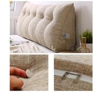 Coussin de Lecture pour lit ou canapé,Oreiller Triangulaire Coussin Coin,Coussin Dossier pour Regarder La Télévision,Lire,Travailler sur Un Ordinateur Portable (Kaki clair,100*50*20cm)