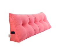 Coussin de Lecture pour Lit ou Canapé Velours, Traversin Gros Coussin Dossier Repos, Oreiller Triangulaire Coussin Coin Tête de Lit, Coussin Lombaire Cale Dos Plage(Pink,80x50x20cm)