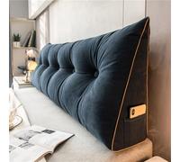 Coussin de Lecture pour Tête de Lit Grand Coussin de Soutien en Forme de Cale pour Tête de Lit Oreiller Triangulaire Coussin Coin avec Housse Amovible et Lavable,80 × 50 × 20 cm-Blu