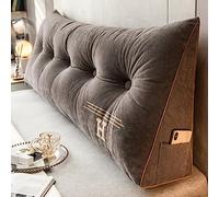 Coussin de lecture triangulaire - 150 x 50 x 20 cm - Grand coussin de dossier de chevet avec housse amovible - Traversin lombaire doux pour lit de jour - Coussin de dossier pour réduire la pression
