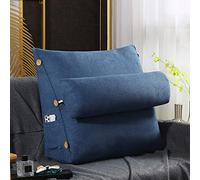 Coussin de lecture triangulaire avec poches réglables pour le cou et le cou, coussin de dossier de canapé, coussin de repos pour la tête de lit, support lombaire pour le dos, oreiller triangulaire