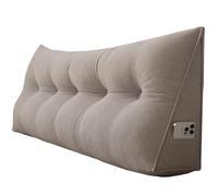 Coussin de Lecture Triangulaire Grand Coussin Triangulaire pour Lit Coussin Lombaire, Traversin de Soutien pour Tête de Lit, Coussin de Dossier Lavable, Canapé Chaise Grey 100cm