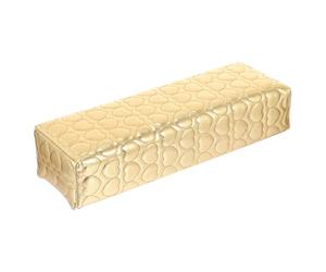 Coussin de Manucure en Pu, Repose-main Courbé pour Salon D’ongles | Support de Bras Démontable, Teinte Or, Usage Pro ou Débutant, pour Nail Art et Beauté