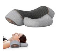 Coussin de massage 3 en 1 pour le cou - Oreiller de massage pour douleurs aux épaules, soulagement de la douleur des tissus profonds, coussin de massage avec fonction chauffage et traction, correcteur