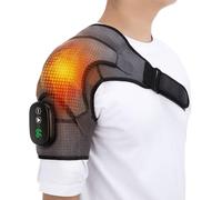 Coussin de Massage Chauffant Sans Fil pour Épaule,Masseur D'épaule,Attelle Chauffante pour Épaules Portable Avec Contrôle Écran Tactile, 3 Niveaux De Chauffage Et De Massage Réglables (Gray)