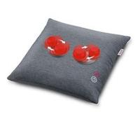 Beurer MG 135 Coussin de massage shiatsu avec fonction de chauffage, 4 têtes de massage, arrêt automatique, lavable, pour les épaules, le cou, le dos et les jambes, Gris, 40 x 40 cm