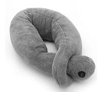 Coussin de massage vibrant gris, coussin de voyage pour thérapie de massage électrique, coussin de nuque doux et confortable, coussin de cou en forme de U, coussin de soulagement de la fatigue