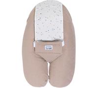 Tinéo - Coussin de grossesse et d'allaitement Multirelax Éponge 78x44 cm Déhoussable (Noisette/Pois)