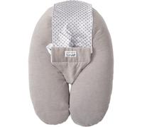Tinéo Coussin grossesse et allaitement Multirelax Éponge - Déhoussable - 78x44cm Gris