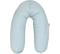 TINÉO - Coussin De Maternité, Coussin d'allaitement, Coussin de Grossesse, Multifonction 2 en 1, Soulager, Déhoussable, Fabriqué en France, 78x44cm (Jersey Vert d'eau/Etoiles)