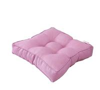 Coussin de méditation carré violet clair en coton et lin, coussin de sol de yoga, tapis japonais pour coin de lecture et siège de voiture, 50 cm, confort et style pour la pleine conscience