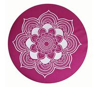 Coussin de méditation « Celine Madeleine » avec housse brodée lavable, coussin intérieur rembourré avec coques de sarrasin 33 x 15 cm, convient pour les débutants et les expérimentés (magenta)