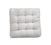 Coussin de méditation Coussins de sol surdimensionnés à rayures, grands coussins chaise méditation, coussin siège carré épais, bascule for banc yoga, tatami(Cream,53x53cm)