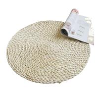 Coussin de Méditation Oreiller doux de sol en paille, coussin rond tissé à la main, tapis Tatami, Yoga, cérémonie du thé, méditation(1 layer corn husk,40cm)