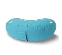 Coussin de méditation, remplissage de sarrasin, housse lavable en coton biologique, poignée de transport, confort conscient, réduit la pression du coccyx et améliore la posture cyan