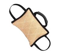 Coussin de morsure pour chien - Jouet d'entraînement pour chien - Cale de dentition durable - Coussin interactif solide en jute avec poignées - Design rembourré doux pour chiots et chiens adultes