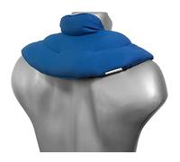 Coussin de nuque avec col montant - Bleu - Coton Bio - Coussin aux pépins de raisin - Coussin thermique pour micro-ondes