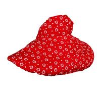 Coussin de nuque avec col montant - Bouillotte sèche aux pépins de raisin - Coussin épaules et cou - Coussin cervicales chauffant - Design: Rouge avec des coeurs