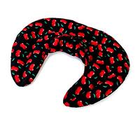 Coussin de nuque avec col montant - cherry-black - Coussin aux graines de groseilles - Coussin cervical épaules et cou