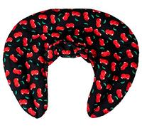 Coussin de nuque avec col montant - cherry-black - Coussin aux graines de lin - Coussin épaules et cou - Bouillotte pour cervicales