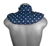 Coussin de nuque avec col montant - Coussin aux graines de colza - Bouillotte micro-ondes - Coussin épaules et cou - Design: bleu étoilé