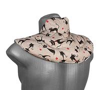 Coussin de nuque avec col montant - Coussin aux graines de groseilles - Confortable coussin thermique aux graines pour la nuque - Design: Mimi le chat