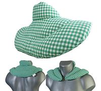 Coussin de nuque avec col montant - Coussin aux graines de lin - Coussin épaules et cou - Bouillotte pour cervicales - Design: Vert et Blanc