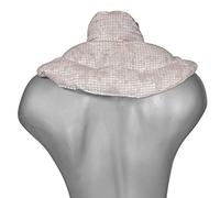 Coussin de nuque avec col montant - Coussin aux graines de lin - Coussin épaules et cou - Bouillotte pour cervicales - Design: shabby chic gris-beige