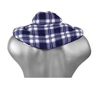 Coussin de nuque avec col montant - Coussin aux grains de blé - Coussin épaules et cou - Coussin chauffant - chaud ou froid - Design: écossais bleu