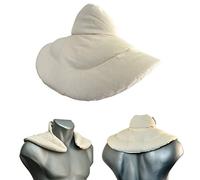 Coussin de nuque avec col montant - écru - Bouillotte pour cervicales - Coussin aux graines de lin - Compresse chaude ou froide pour épaules et cou