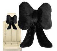 Coussin de nuque de voiture avec nœud papillon - Coussin de soutien du cou de voiture mignon en peluche - Coussin d'appui-tête pour la plupart des voitures