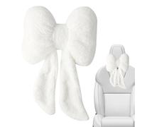 Coussin de nuque de voiture - Coussin d'appui-tête avec nœud papillon - Oreiller de voyage en peluche confortable | Coussin de nuque universel pour siège de voiture pour la conduite, la maison, le