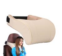 Coussin de nuque de voiture - Coussin d'appui-tête de voiture pour se détendre - En cuir synthétique - Avec ceinture dorsale à lent de haute densité - Soutien lombaire de voiture