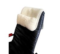 Coussin de nuque pour fauteuil - Petit coussin - Coussin de nuque - 100 % laine - Dos antidérapant (laine mérinos blanc)