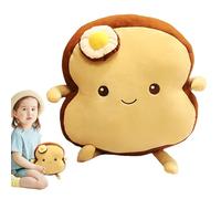 Coussin de pain farci, coussin en peluche de pain grillé - Coussin de pain de simulation en peluche de dessin animé,Conception de dessin animé en chemise d'oeufs oreiller rembourré pour l'anniversaire